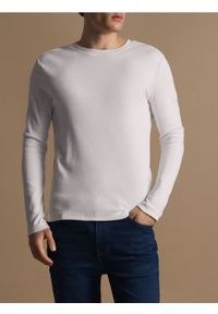 Reserved - Bawełniany longsleeve - biały. Kolor: biały. Materiał: bawełna. Długość rękawa: długi rękaw