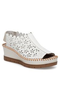 Rieker Sandały 60355-80 Biały. Kolor: biały. Materiał: skóra, syntetyk #7