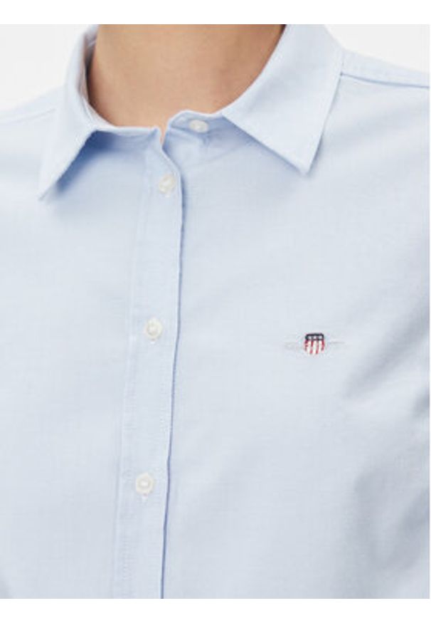 GANT - Gant Koszula Slim Stretch Oxford 4300141 Błękitny Slim Fit. Kolor: niebieski. Materiał: bawełna