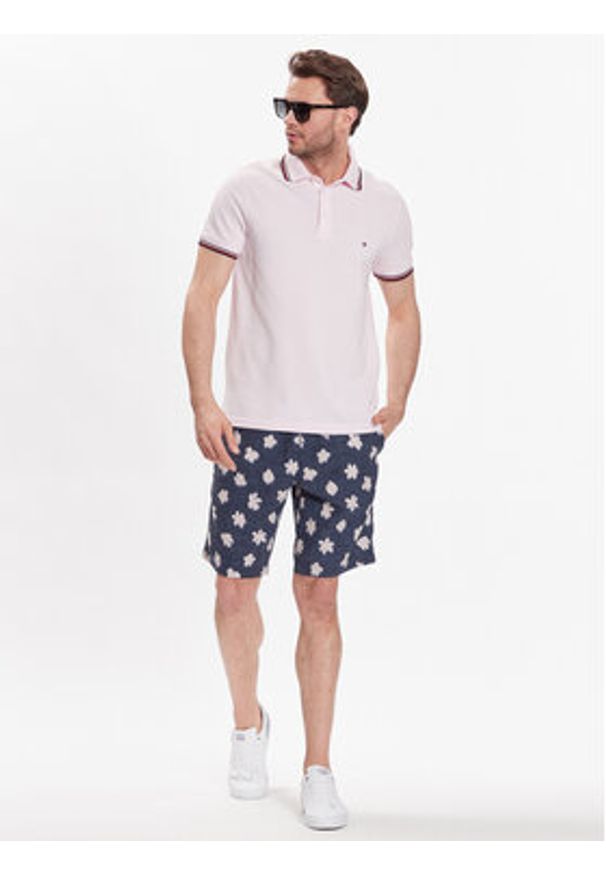 TOMMY HILFIGER - Tommy Hilfiger Polo 1985 MW0MW30750 Różowy Slim Fit. Typ kołnierza: polo. Kolor: różowy. Materiał: bawełna