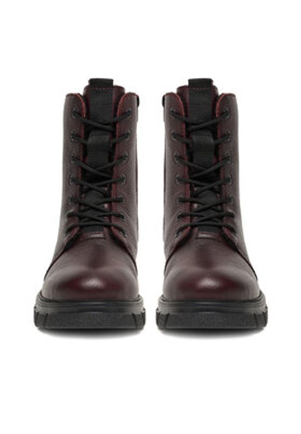 Rieker Trzewiki CEO-Z9116-35 Bordowy. Kolor: czerwony. Materiał: skóra