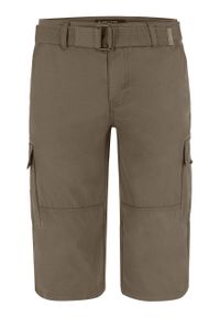 Volcano - Szorty bojówki z paskiem P-ERGS. Kolor: brązowy. Materiał: tkanina, elastan, bawełna, materiał. Długość: krótkie #1