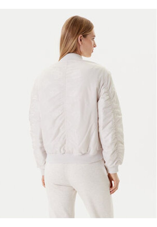 Guess Kurtka bomber W5YL08 WHDK2 Écru Regular Fit. Materiał: syntetyk