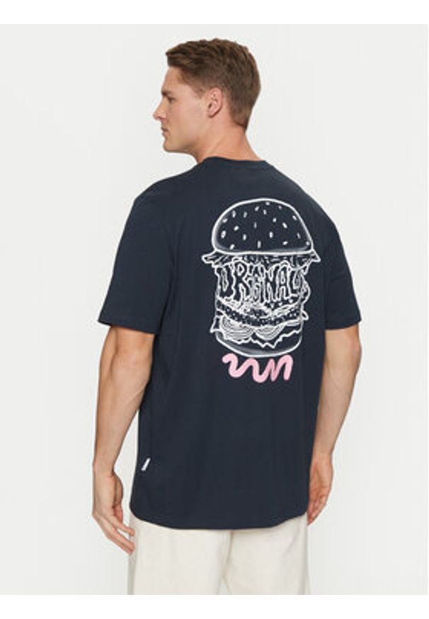 Adidas - adidas T-Shirt Street B JP4500 Granatowy Loose Fit. Kolor: niebieski. Materiał: bawełna. Styl: street