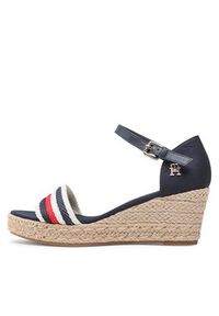 TOMMY HILFIGER - Tommy Hilfiger Espadryle Mid Wedge Corporate FW0FW07078 Granatowy. Kolor: niebieski. Materiał: materiał