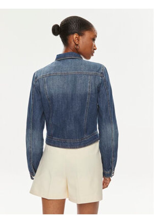 Morgan Kurtka jeansowa 232-VPIM Niebieski Slim Fit. Kolor: niebieski. Materiał: bawełna