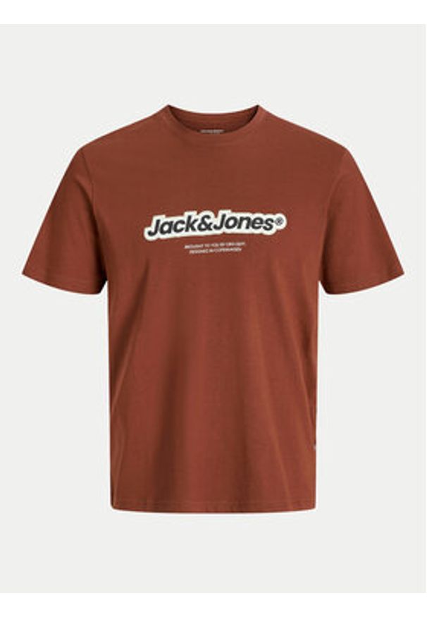 Jack & Jones T-Shirt Vesterbro 12265740 Brązowy Relaxed Fit. Kolor: brązowy. Materiał: bawełna