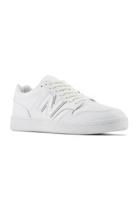 Buty unisex New Balance BB480L3W – białe. Okazja: na co dzień. Kolor: biały. Materiał: skóra, dresówka, materiał. Szerokość cholewki: normalna. Sport: turystyka piesza #6
