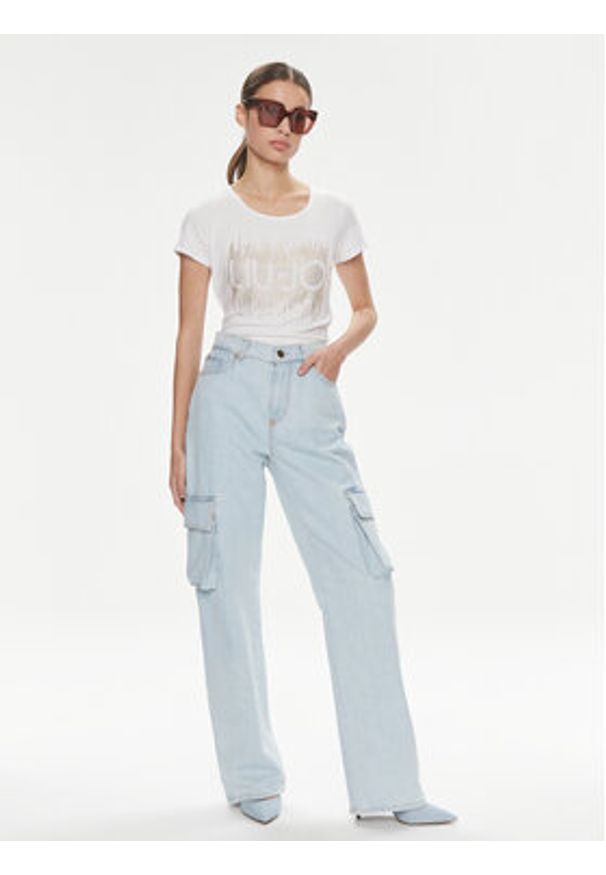 Liu Jo T-Shirt VA4154 JS360 Biały Regular Fit. Kolor: biały. Materiał: wiskoza