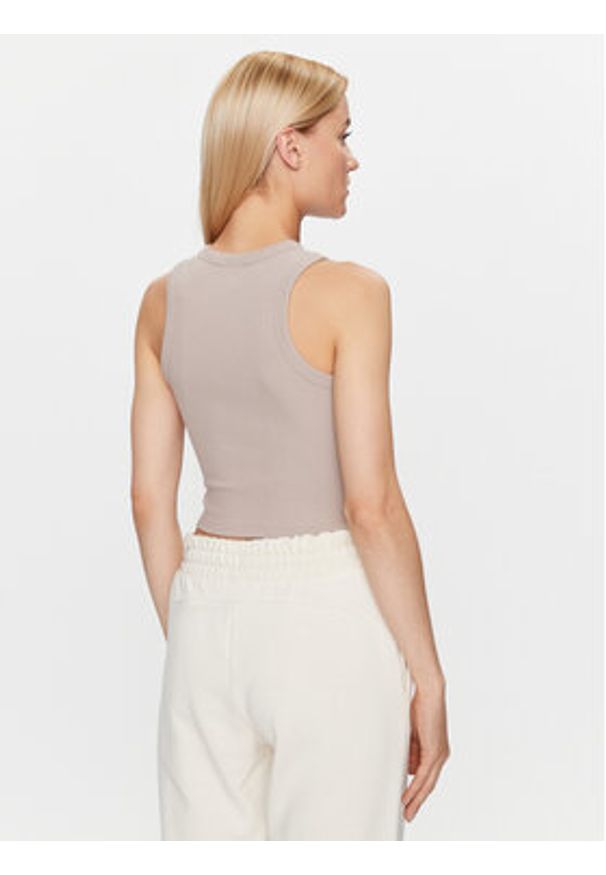 Guess Top Edie V3GP19 K8RT2 Beżowy Slim Fit. Kolor: beżowy. Materiał: wiskoza