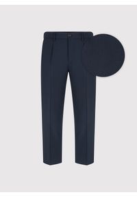 Pako Lorente - PAKO LORENTE - Granatowe casualowe spodnie męskie. Okazja: na co dzień. Kolor: szary, niebieski, czarny. Materiał: wełna, wiskoza. Wzór: gładki. Styl: casual #5