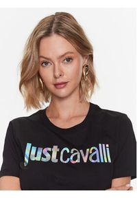 Just Cavalli Sukienka codzienna 74PBOG00 Czarny Regular Fit. Okazja: na co dzień. Kolor: czarny. Materiał: bawełna. Typ sukienki: proste. Styl: casual