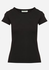 Renee - Czarny Casualowy T-shirt z Bawełny Zeiasha. Okazja: na co dzień. Kolor: czarny. Materiał: bawełna. Styl: casual #6