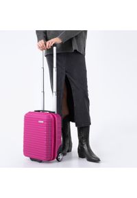 Wittchen - Walizka kabinowa z ABS-u z żebrowaniem różowa. Kolor: różowy. Styl: elegancki #3