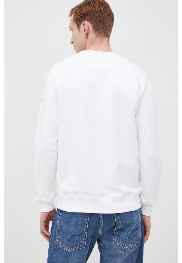 Pepe Jeans bluza bawełniana męska kolor biały z aplikacją. Kolor: biały. Materiał: bawełna. Wzór: aplikacja