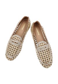 Hot Potatoes by Gioseppo - Baleriny damskie Gioseppo, płaski obcas wsuwany fason klasyczny mokasyn zamknięty nosek pleciona cholewka ażurowa struktura lekka konstrukcja, srebrn. Okazja: na spacer. Kolor: srebrny. Szerokość cholewki: normalna. Wzór: ażurowy. Sezon: lato. Obcas: na obcasie. Styl: klasyczny. Wysokość obcasa: niski #4