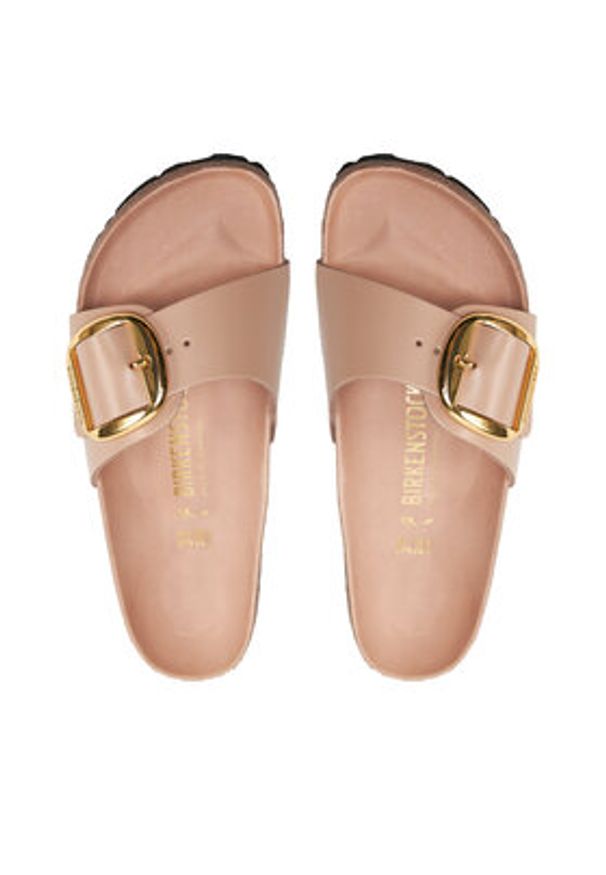 Birkenstock Klapki Madrid 1026496 Beżowy. Kolor: beżowy. Materiał: skóra