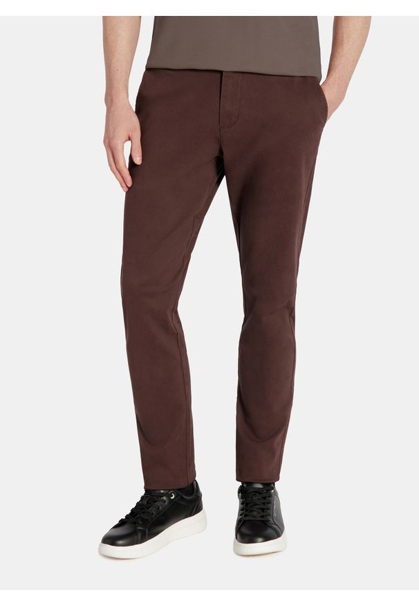 Pako Lorente - PAKO LORENTE - Brązowe spodnie chino z bawełną. Kolor: brązowy. Materiał: bawełna. Wzór: gładki. Sezon: zima, jesień. Styl: klasyczny