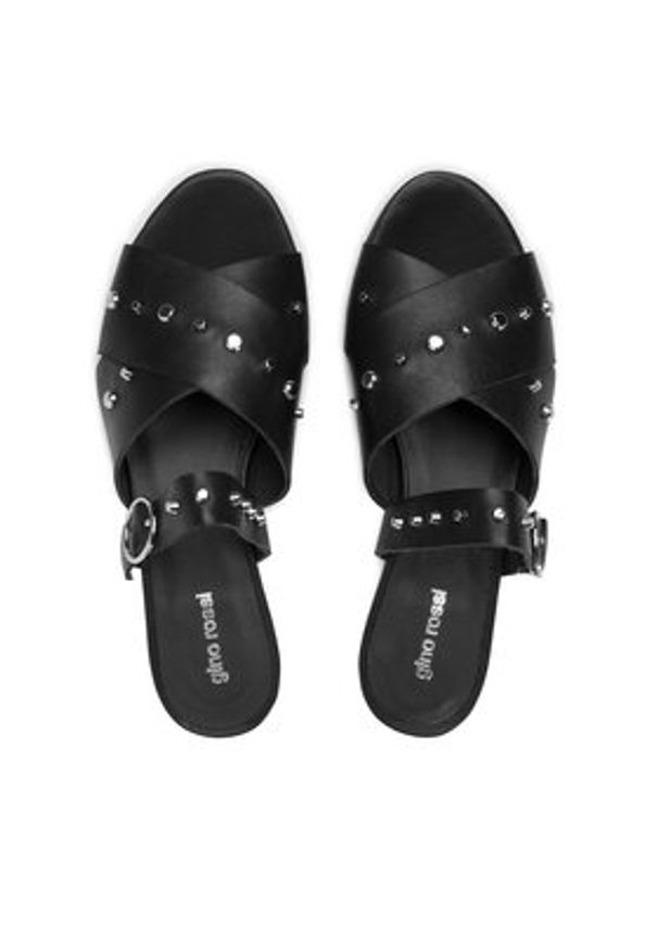 Gino Rossi Klapki Hoshi DLI771-CS4-0574-9900-0 Czarny. Kolor: czarny. Materiał: skóra