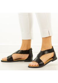 Czarne sandały damskie Filippo Ds7889/26. Okazja: na co dzień. Kolor: czarny. Materiał: skóra. Sezon: wiosna, lato. Styl: elegancki, casual #1