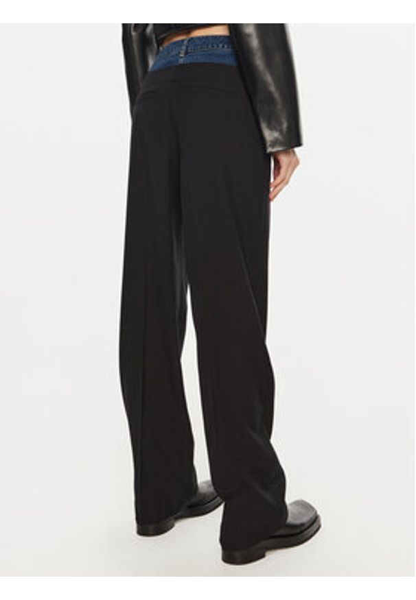 Sisley Spodnie materiałowe 485XLF05M Czarny Wide Leg. Kolor: czarny. Materiał: syntetyk