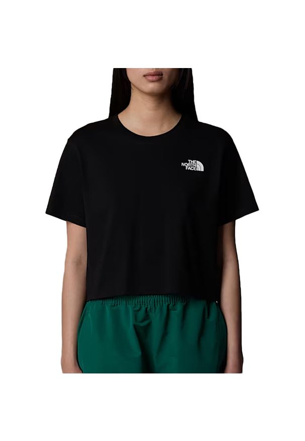 The North Face Koszulka Simple Dome Cropped Slim Nf0A87U4Jk3. Kolor: czarny. Długość rękawa: krótki rękaw. Długość: krótkie