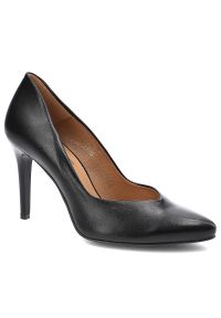 Czarne Czółenka Clasicco Damskie Eleganckie Buty. Okazja: na spotkanie biznesowe. Kolor: czarny. Materiał: jeans, skóra. Wzór: gładki. Obcas: na obcasie. Styl: elegancki. Wysokość obcasa: średni