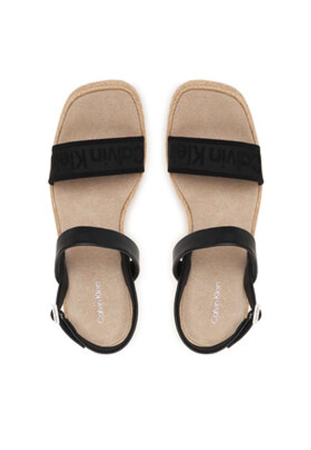 Calvin Klein Espadryle Wedge Espad 70 Webbing Lth HW0HW02901 Czarny. Kolor: czarny. Materiał: skóra