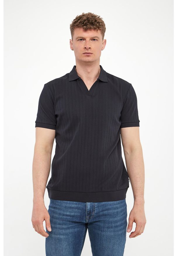 Polo męskie dzianinowe Baronito JOOP!. Typ kołnierza: polo. Materiał: dzianina