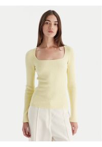 Kontatto Sweter 3M0830C Żółty Slim Fit. Kolor: żółty. Materiał: syntetyk