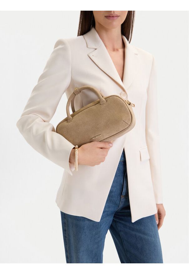 Gino Rossi - GINO ROSSI Torebka EO-LA321-1080 Beżowy. Kolor: beżowy. Materiał: zamszowe, skórzane