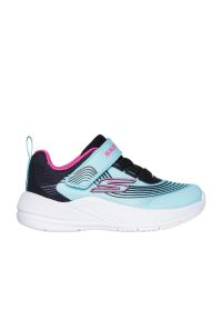 skechers - Buty dziecięce SKECHERS Microspec Advance aqua. Kolor: niebieski, czarny, fioletowy, wielokolorowy. Model: Skechers Sport. Sport: turystyka piesza