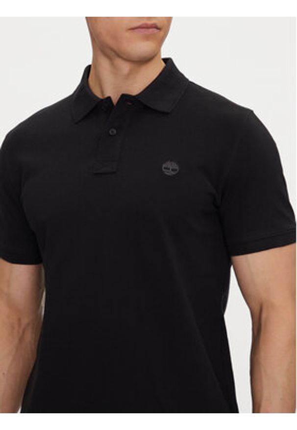 Timberland Polo TB0A6VDP Czarny Regular Fit. Typ kołnierza: polo. Kolor: czarny. Materiał: bawełna