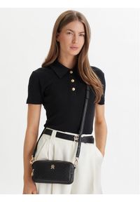 TOMMY HILFIGER - Tommy Hilfiger Torebka Th Daily Camera Bag Mono AW0AW18414 Czarny. Kolor: czarny. Materiał: skórzane #1