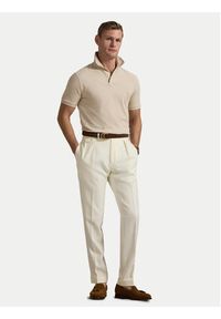 Polo Ralph Lauren Polo 710938137011 Beżowy Slim Fit. Typ kołnierza: polo. Kolor: beżowy. Materiał: bawełna