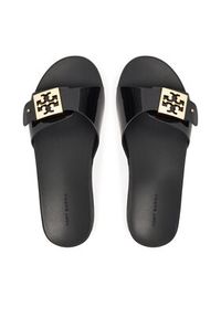 Tory Burch Klapki Buckle Slide 157872 Czarny. Kolor: czarny. Materiał: skóra
