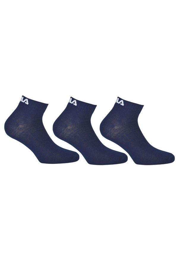 Skarpety Fila Navy 3-Pack Rozmiar 35-38 Bawełna. Kolor: niebieski. Materiał: bawełna. Sport: bieganie