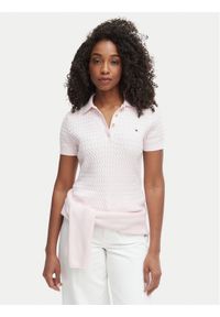 TOMMY HILFIGER - Tommy Hilfiger Polo WW0WW41474 Różowy Regular Fit. Typ kołnierza: polo. Kolor: różowy. Materiał: bawełna #1