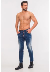 DSQUARED2 Niebieskie jeansy męskie Skater jean, Rozmiar 44. Kolor: niebieski. Wzór: aplikacja #4