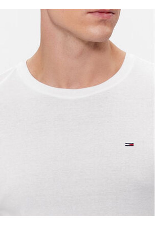 Tommy Jeans Longsleeve DM0DM04409 Biały Slim Fit. Kolor: biały. Materiał: bawełna. Długość rękawa: długi rękaw