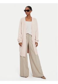 Kontatto Kardigan 3M0143 Różowy Relaxed Fit. Kolor: różowy. Materiał: wiskoza #2