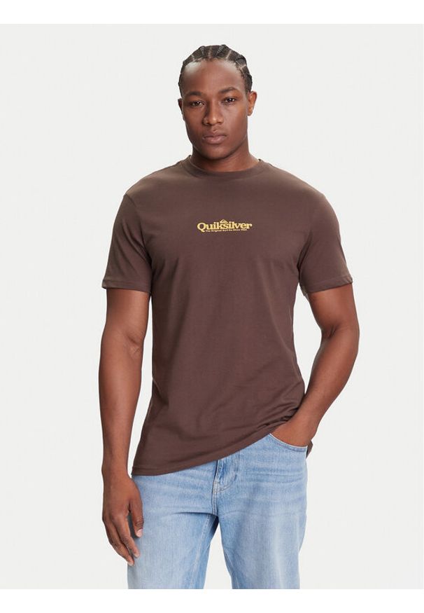 Quiksilver T-Shirt EQYZT08174 Brązowy Regular Fit. Kolor: brązowy. Materiał: bawełna