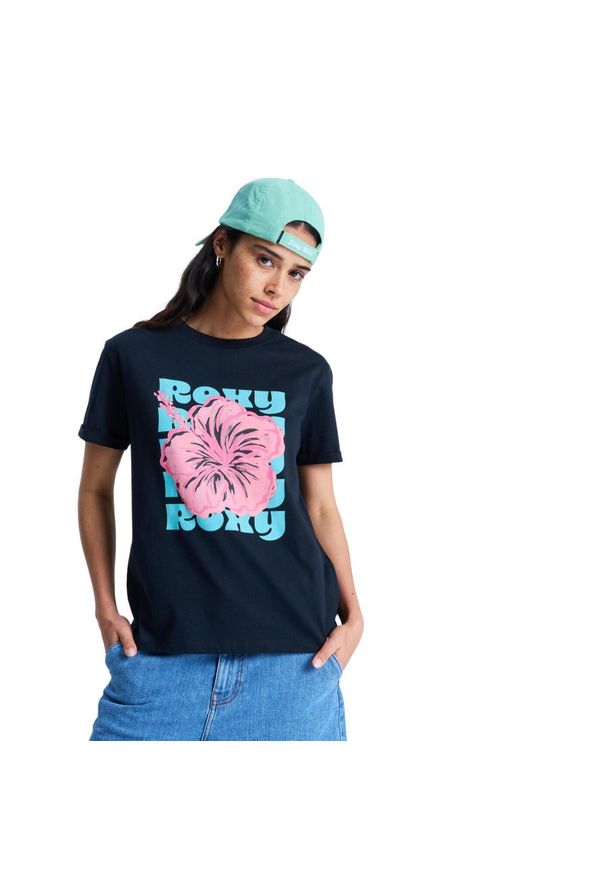 Roxy - Koszulka z krótkim rękawem dla Kobiety OCEANREGULAR POSTER Czarny. Kolor: szary. Materiał: bawełna, tkanina. Długość rękawa: krótki rękaw. Długość: krótkie