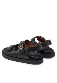 TOMMY HILFIGER - Tommy Hilfiger Sandały Leather Sporty Sandal FW0FW08799 Czarny. Kolor: czarny. Materiał: skóra. Styl: sportowy #6