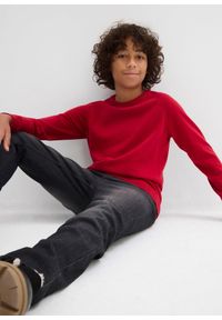 bonprix - Sweter z cienkiej bawełnianej dzianiny. Kolor: czerwony. Materiał: dzianina, bawełna #2