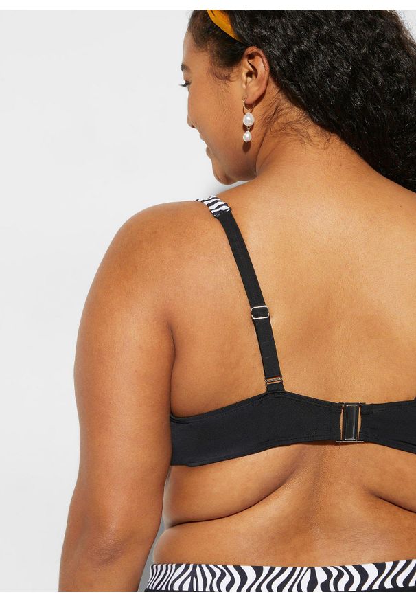 bonprix - Bikini minimizer z wyściełanymi ramiączkami (2 części). Kolor: czarny. Materiał: poliamid