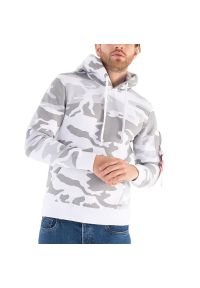 Bluza Alpha Industries Back Print Hoody Camo Print 178318C385 - multikolor. Kolor: wielokolorowy. Materiał: bawełna, poliester. Wzór: nadruk. Styl: klasyczny, sportowy #1
