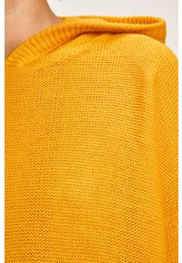 ANSWEAR - Answear - Sweter. Typ kołnierza: kaptur. Kolor: żółty. Materiał: dzianina, akryl. Wzór: gładki #4