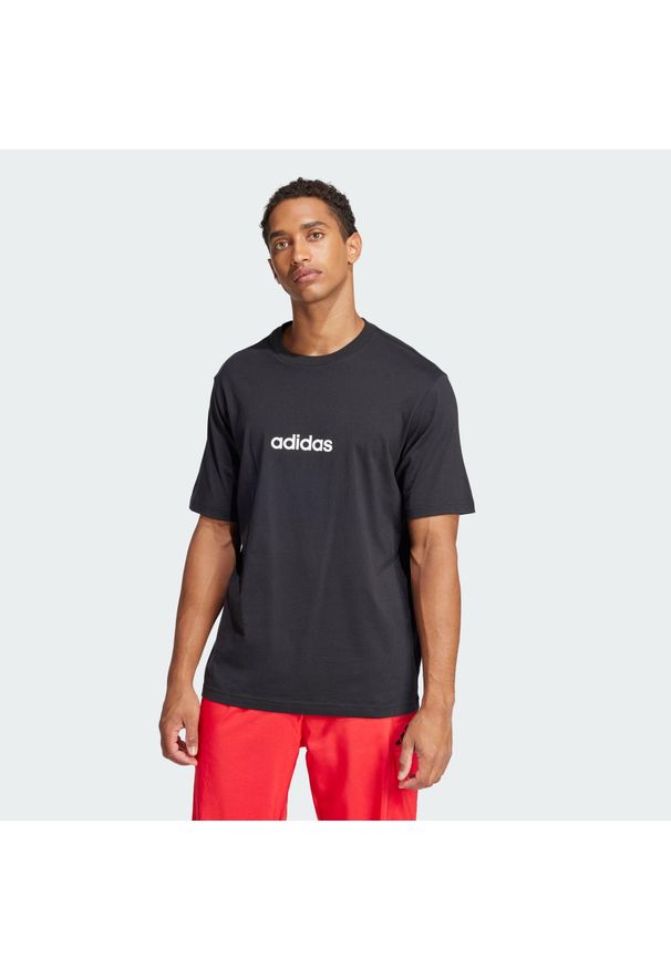 Adidas - Koszulka Essentials Linear Single. Kolor: biały, wielokolorowy, czarny