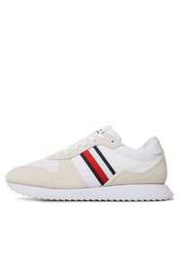 TOMMY HILFIGER - Tommy Hilfiger Sneakersy Runner Evo Mix FM0FM04699 Beżowy. Kolor: beżowy. Materiał: materiał #6